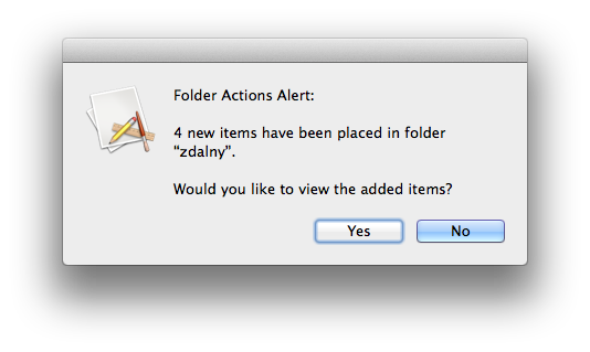 Alert Folder Actions