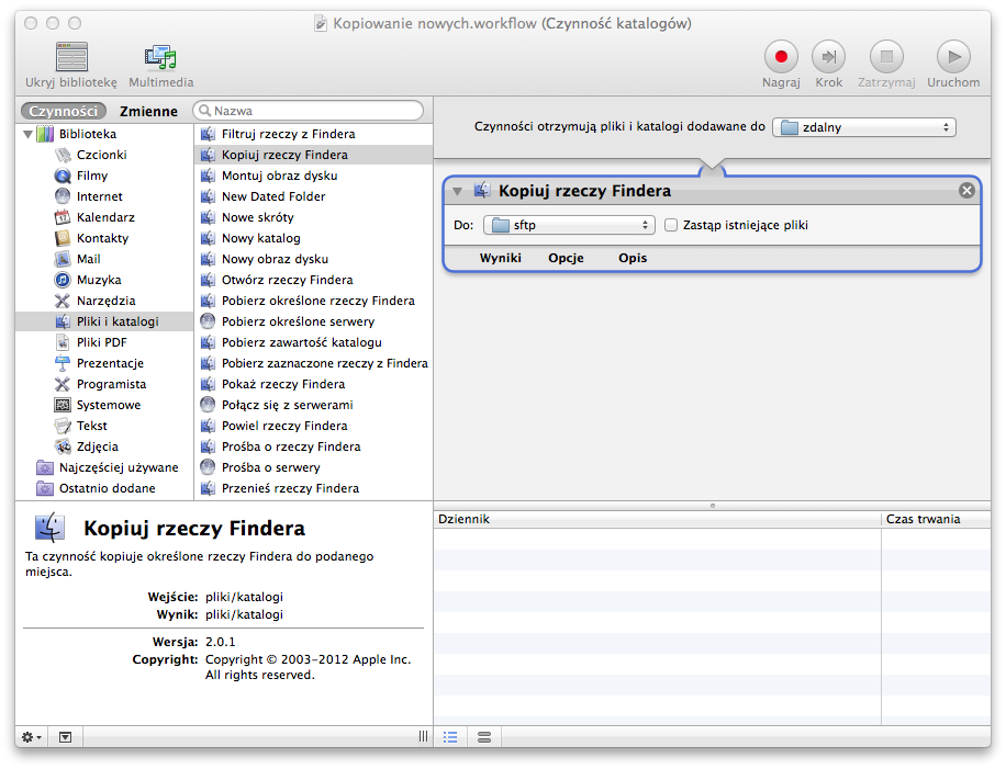 Kopiowanie nowych plików