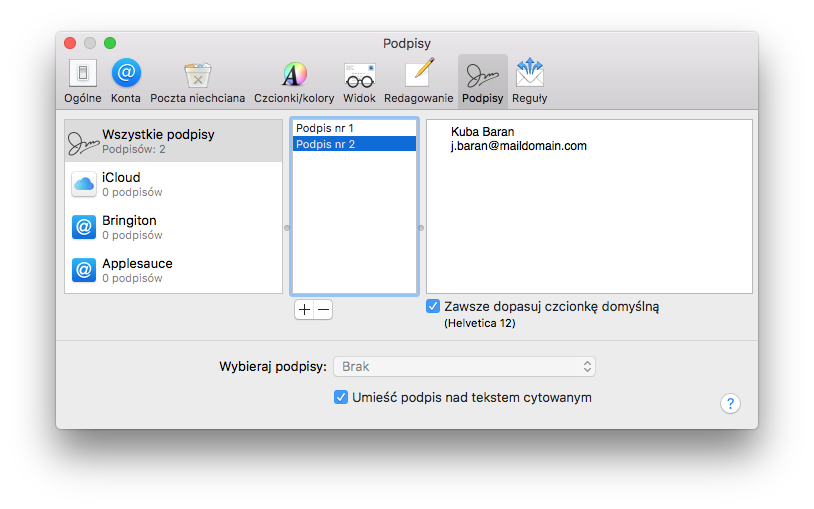 Apple Mail Signatures